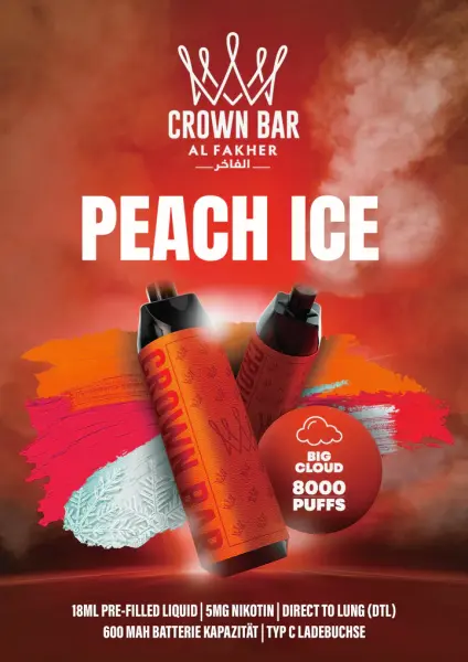 Al Fakher Vape | Peach Ice | 8000 Züge | Nikotin 5 %