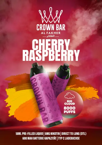 Al Fakher Vape | Cherry Raspberry | 8000 Züge | Nikotin 5 %