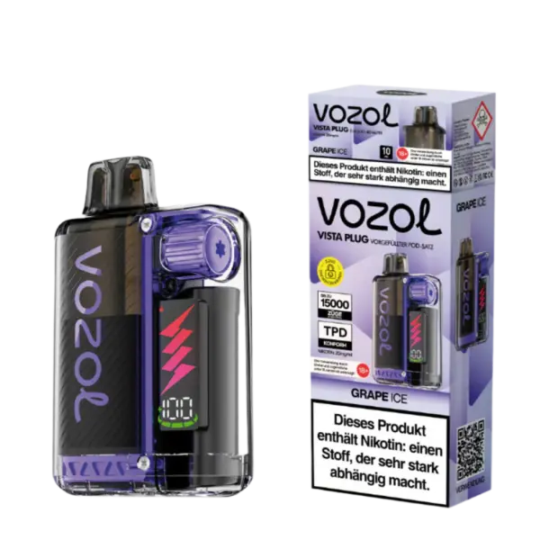 Vozol | Vista Plug 15K (TPD) | GRAPE ICE | 20mg Nikotin