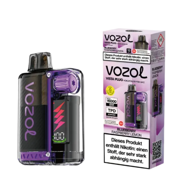 Vozol | Vista Plug 15K (TPD) | BLUEBERRY RASPBERRY LEMON | 20mg Nikotin