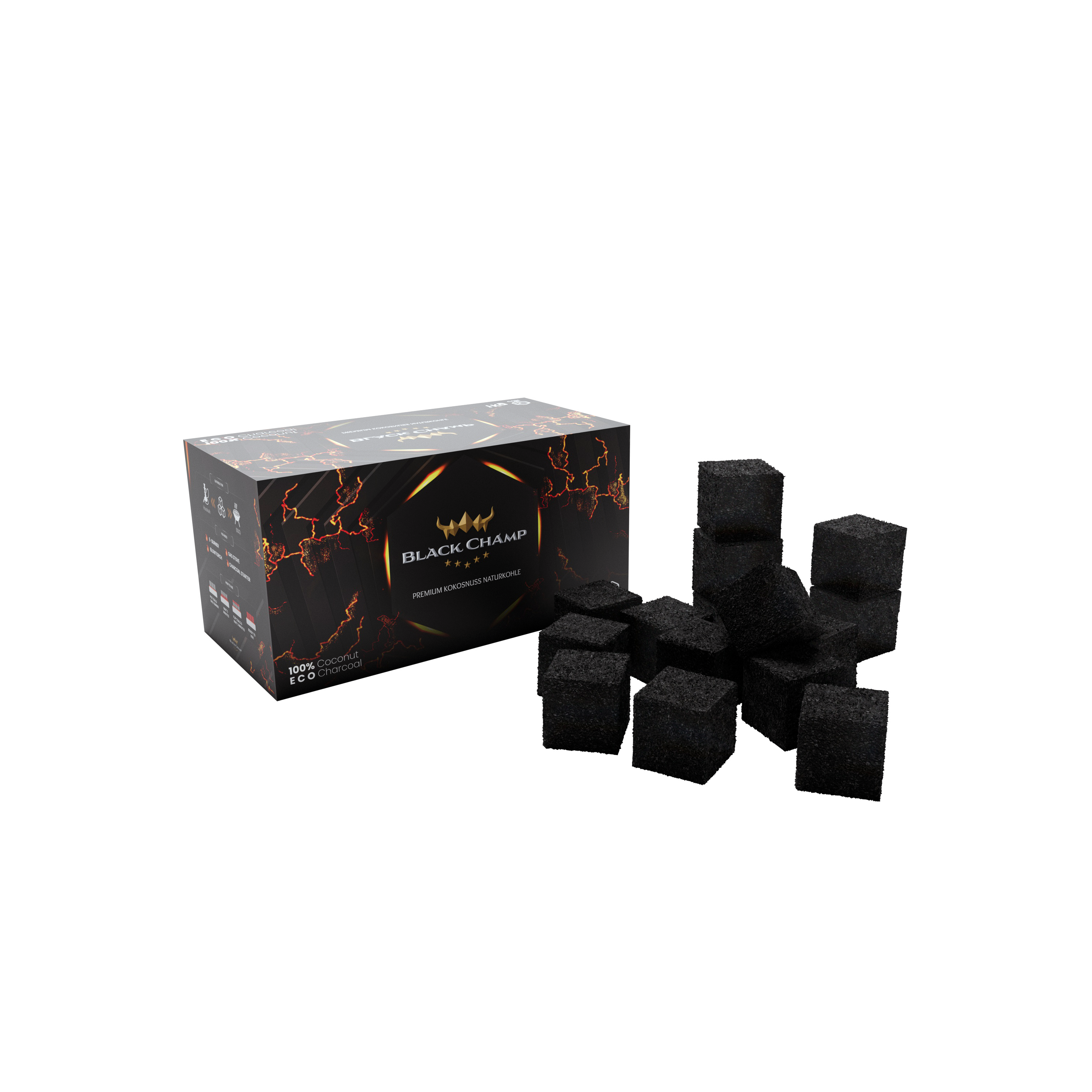 BLACK CHAMP Starter Set 20kg Kokosnusskohle